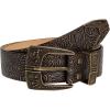 imageWomens Vintage Floral Embossed Leather Belt Cowgirl Western Buckle Waist BeltsPure Brown