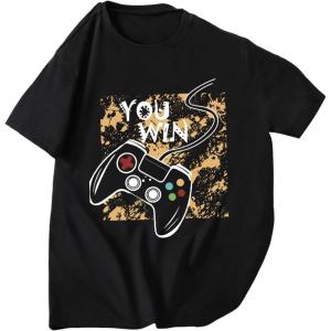 imageBoys Short Sleeve Tropical Graphic Tee Tops Casual Crew Neck T Shirt Loose Summer TopsBlack and Orange
