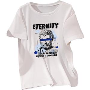 imageBoys Short Sleeve Tropical Graphic Tee Tops Casual Crew Neck T Shirt Loose Summer TopsWhite With Blue