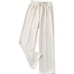 imageGirls Jogger Swearpants High Elastic Waist Pants Casual Baggy Wide Leg Sweatpants with PocketApricot