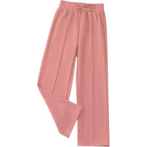 imageGirls Jogger Swearpants High Elastic Waist Pants Casual Baggy Wide Leg Sweatpants with PocketLight Pink