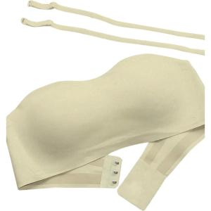 imageGirls Push Up Strapless Bra Comfy Bandeau Wireless Bra Sleeveless Tube Tops BralettesWhite
