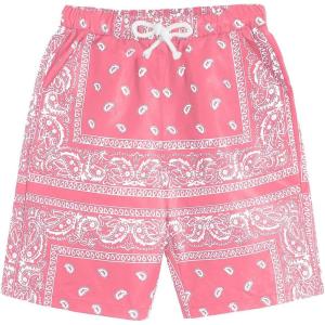 imageMens Paisley Drawstring Summer Gym Workout ShortsPink
