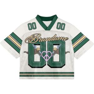 imageMens Y2K Mesh Jersey Shirts V Neck Half Sleeve Number Graphic Tees Color Block Sport T ShirtMulticolor