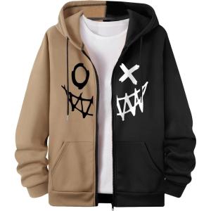imageMens Zip Up Hoodies Graphic Long Sleeve Pullover Hoodies Sweatshirt Western Streetwear HoodiesMulticolor