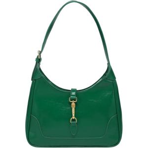 imageWomens PU Leather Clasp Shoulder Bag Adjustable Strap Vintage Hobo Handbags PurseGreen