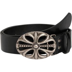 imageWomens Vintage Floral Embossed Leather Belt Cowgirl Western Buckle Waist BeltsBlack