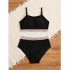imageGirls 2 Piece High Waisted Swimsuit Floral Boho Bathing Suit Wireless Full Coverage Bikini SetsBlack