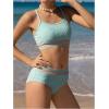 imageGirls 2 Piece High Waisted Swimsuit Floral Boho Bathing Suit Wireless Full Coverage Bikini SetsGreen