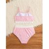 imageGirls 2 Piece High Waisted Swimsuit Floral Boho Bathing Suit Wireless Full Coverage Bikini SetsPink
