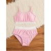 imageGirls 2 Piece High Waisted Swimsuit Floral Boho Bathing Suit Wireless Full Coverage Bikini SetsPink
