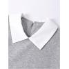 imageGirls 2 Piece Outfits Longs Sleeve Collar Sweatshirt Top and Plaid Pleated Skirts Preppy ClothingGrey