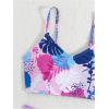 imageGirls 2 Piece Swimsuit Tropical Print Spaghetti Strap High Waisted Cute Bathing SuitPurple