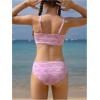 imageGirls 2 Pieces Swimsuit Bikini Set Floral Graphic Print Cami Tops and Bottoms SwimwearPink