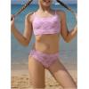 imageGirls 2 Pieces Swimsuit Bikini Set Floral Graphic Print Cami Tops and Bottoms SwimwearPink