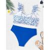 imageGirls 2 Pieces Swimwear Set Graphic Print Ruffle Bikini Tops and BottomsBlue