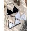imageGirls 3 Packs Floral Halter Bikini Tops Wireless Padded Bathing Suit Tops Swimsuit BrasMulticolor