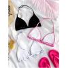 imageGirls 3 Packs Floral Halter Bikini Tops Wireless Padded Bathing Suit Tops Swimsuit BrasMulticolor Print