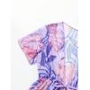imageGirls 3 Piece Bikini Sets Tropical Spaghetti Strap Bathing Suit with Kimono Cover UpPurple