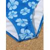 imageGirls 3 Piece Floral Bikini Set Swimsuit Bathing Suit with Cute Drawstring Ruched Beach SkirtBlue