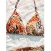 imageGirls 3 Piece Swimsuit Boho Floral Halter Triangle Bathing Suit with Beach Cover Up SkirtMulticolor