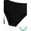 imageGirls 3 Pieces High Waisted Bikini Set Graphic Butterfly Swimsuit with Kimono Beach Cover UpBlack