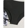 imageGirls 4 Piece High Waisted Bikini Sets Bathing Suit with Floral Swimsuit Coverups SkirtsBlack and White