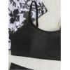 imageGirls 4 Piece High Waisted Bikini Sets Bathing Suit with Floral Swimsuit Coverups SkirtsBlack and White