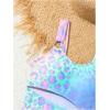 imageGirls Leopard Tie Dye One Piece Swimsuit Cut Out Sleeveless Padded Bathing Suit BeachwearMulticolor