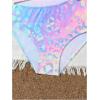imageGirls Leopard Tie Dye One Piece Swimsuit Cut Out Sleeveless Padded Bathing Suit BeachwearMulticolor
