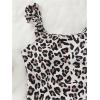 imageGirls One Piece Swimsuit Leopard Print Spaghetti Strap Ruffle Bathing Suit BeachwearMulticolor