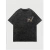 imageMens Graphic Letter Print Vintage Tees Baggy Drop Shoulder Crew Neck Short Sleeve Streetwear T ShirtsBlack Graphic