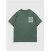 imageMens Graphic Letter Print Vintage Tees Baggy Drop Shoulder Crew Neck Short Sleeve Streetwear T ShirtsDark Green