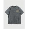 imageMens Graphic Letter Print Vintage Tees Baggy Drop Shoulder Crew Neck Short Sleeve Streetwear T ShirtsDark Grey