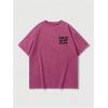 imageMens Graphic Letter Print Vintage Tees Baggy Drop Shoulder Crew Neck Short Sleeve Streetwear T ShirtsHot Pink