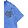 imageMens Graphic Letter Print Vintage Tees Baggy Drop Shoulder Crew Neck Short Sleeve Streetwear T ShirtsLetter Blue