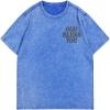 imageMens Graphic Letter Print Vintage Tees Baggy Drop Shoulder Crew Neck Short Sleeve Streetwear T ShirtsLetter Blue