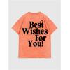 imageMens Graphic Letter Print Vintage Tees Baggy Drop Shoulder Crew Neck Short Sleeve Streetwear T ShirtsLetter Orange