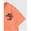 imageMens Graphic Letter Print Vintage Tees Baggy Drop Shoulder Crew Neck Short Sleeve Streetwear T ShirtsLetter Orange