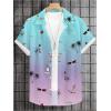 imageMens Tropical Print Button Down Shirts Short Sleeve Collared Vacation Beach Summer Casual ShirtsBlue Purple