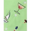 imageMens Tropical Print Button Down Shirts Short Sleeve Collared Vacation Beach Summer Casual ShirtsGreen