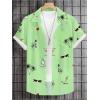 imageMens Tropical Print Button Down Shirts Short Sleeve Collared Vacation Beach Summer Casual ShirtsGreen