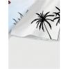 imageMens Tropical Print Button Down Shirts Short Sleeve Collared Vacation Beach Summer Casual ShirtsWhite Blue