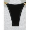imageWomens 2 Piece Beaded String Bikini Sets Triangle Halter Neck Bathing Suit Padded SwimsuitBlack
