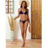 imageWomens 2 Piece Bikini Set Tie Side Halter Triangle Bathing Suit Summer BeachwearDark Blue