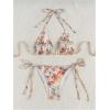 imageWomens 2 Piece Bikini Set Tie Side Halter Triangle Bathing Suit Summer BeachwearMulticolor