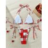 imageWomens 2 Piece Bikini Set Tie Side Halter Triangle Bathing Suit Summer BeachwearRed