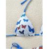 imageWomens 2 Piece Boho Bikini Sets Tropical Graphic String Bathing Suit SwimsuitBlue and White