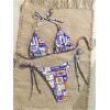 imageWomens 2 Piece Boho Bikini Sets Tropical Graphic String Bathing Suit SwimsuitRoyal Blue