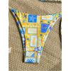 imageWomens 2 Piece Boho Bikini Sets Tropical Graphic String Bathing Suit SwimsuitYellow